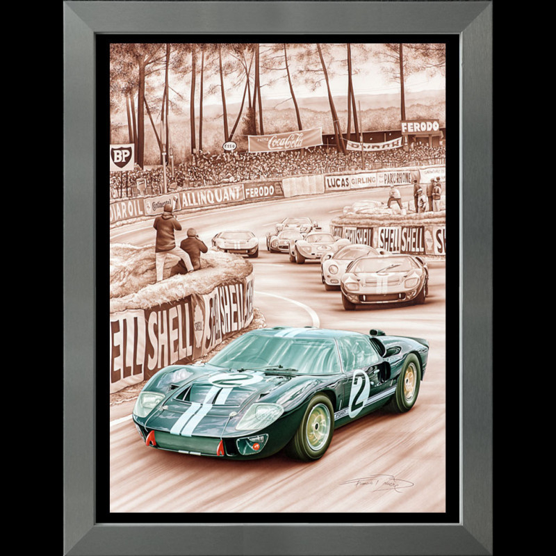Ford Poster GT40 MK II n° 2 Winner 24h Le Mans 1966 Aluminium frame ...