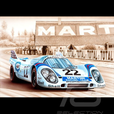 Leinwand Porsche 917K n° 22 Martini Sieger 24h Le Mans 1971 François Bruère