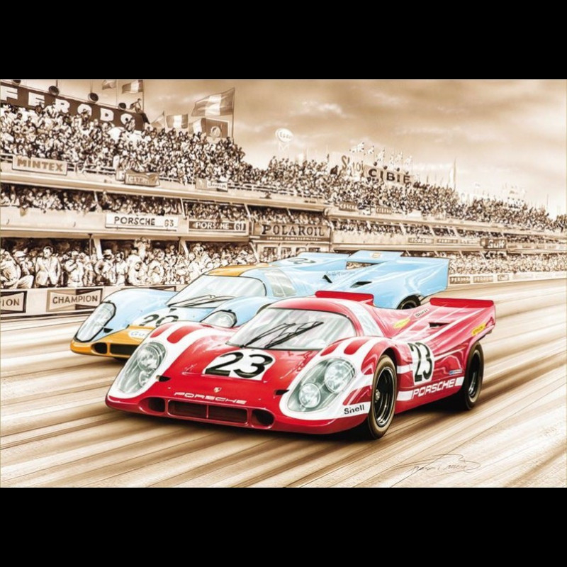 Canvas Porsche 917 K n° 23 Winner 24H Le Mans 1970 Steve McQueen