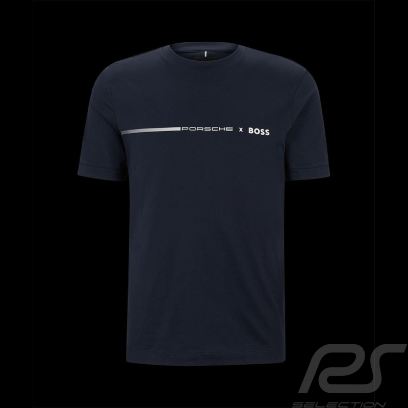 T-shirt Porsche x BOSS Regular Fit Coton Mercerisé Bleu Foncé BOSS 50492425_404 - Homme