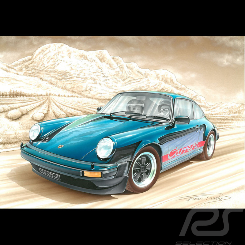 Carte postale Porsche 911 Carrera 1976 François Bruère - CP216
