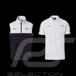 Duo Porsche Jacke Motorsport Hugo Boss Ärmellose Softshell  + Polo-shirt weiß WAP437L0MS / WAP430L0MS - Herren