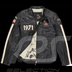 Duo Leather jacket Steve McQueen 24H Du Mans + 	McQueen T-shirt "The Man In Le Mans" Victory White