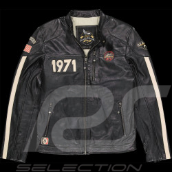 Duo Leather jacket Steve McQueen 24H Du Mans + 	McQueen T-shirt "The Man In Le Mans" Victory White