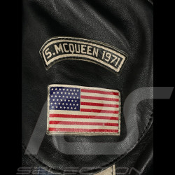 Duo Leather jacket Steve McQueen 24H Du Mans + 	McQueen T-shirt "The Man In Le Mans" Victory White