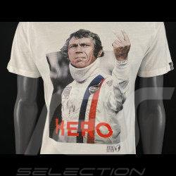 Duo Leather jacket Steve McQueen 24H Du Mans + 	McQueen T-shirt "The Man In Le Mans" Victory White