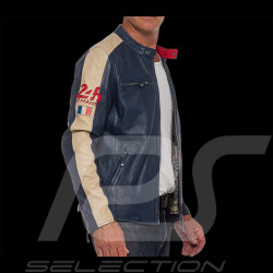 Duo Leather Jacket 24h Le Mans Michel Vaillant Royal Blue + 24h Le Mans Leather Shoulder Bag Michel Vaillant