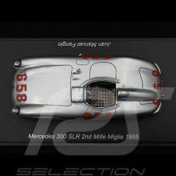Juan Manuel Fangio Mercedes-Benz 300 SLR n° 658 2ème Mille Miglia 1955 1/43 Spark S5857