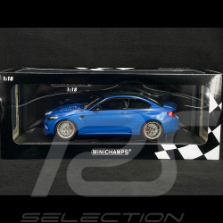 BMW M2 CS 2020 Type F87 Blue metallic / Gold rims 1/18 Minichamps 155021027