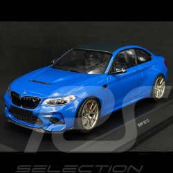 BMW M2 CS 2020 Type F87 Blue metallic / Gold rims 1/18 Minichamps