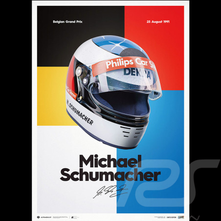 Michael Schumacher 1991 Helmet Poster - Limited edition