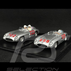 Duo Mercedes-Benz 300 SLR n° 722 & n° 658 Vainqueur & 2ème Mille Miglia 1955 1/43 Spark