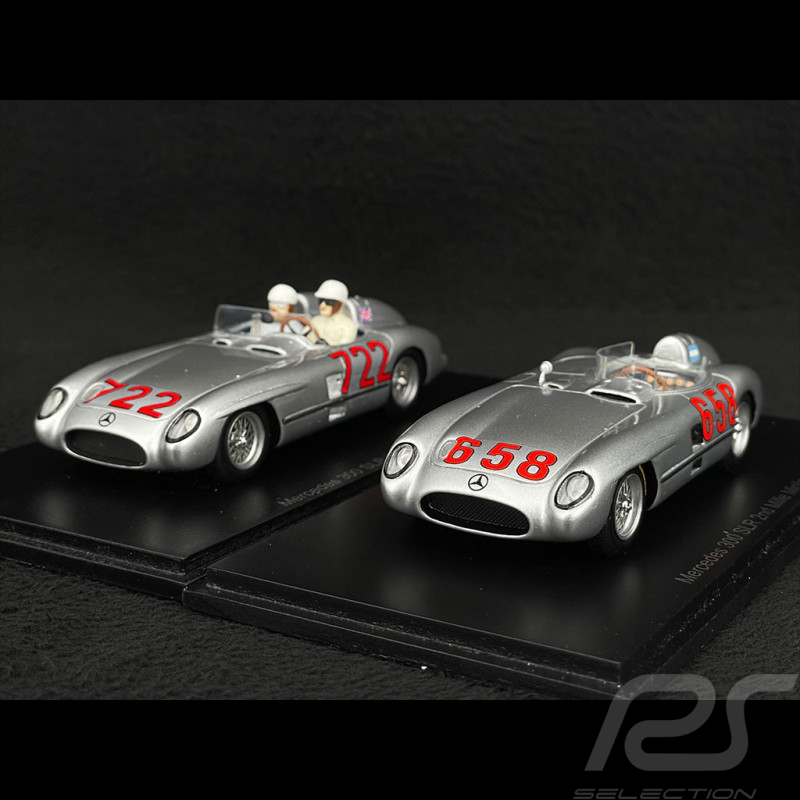 Duo Mercedes-Benz 300 SLR n° 722 & n° 658 Sieger & 2. Mille Miglia 1955 1/43 Spark