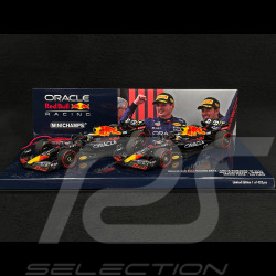 Coffret Max Verstappen / Sergio Perez Red Bull Racing RB18 Doublé vainqueur GP Emilie Romagne 2022 F1 1/43 Minichamps 472224111