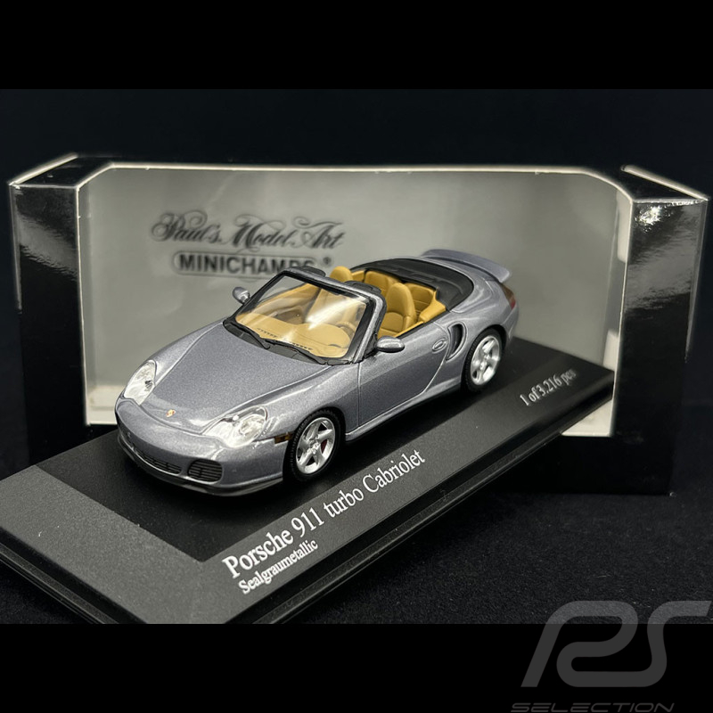 Porsche 911 typ 996 Turbo Cabriolet 2003 grau 1/43 Minichamps 400062731