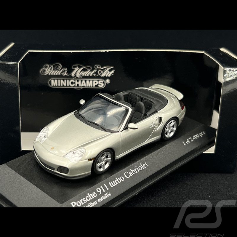 Porsche 911 Type 996 Turbo Cabriolet 2003 Silver Metallic 1/43 Minichamps  400062730