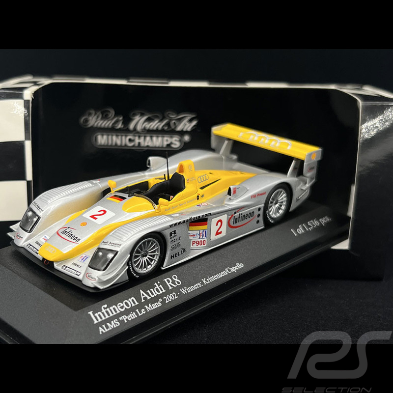 Audi R8 Infineon Sieger ALMS Petit Le Mans 2002 N°2 1/43 Minichamps 400021382