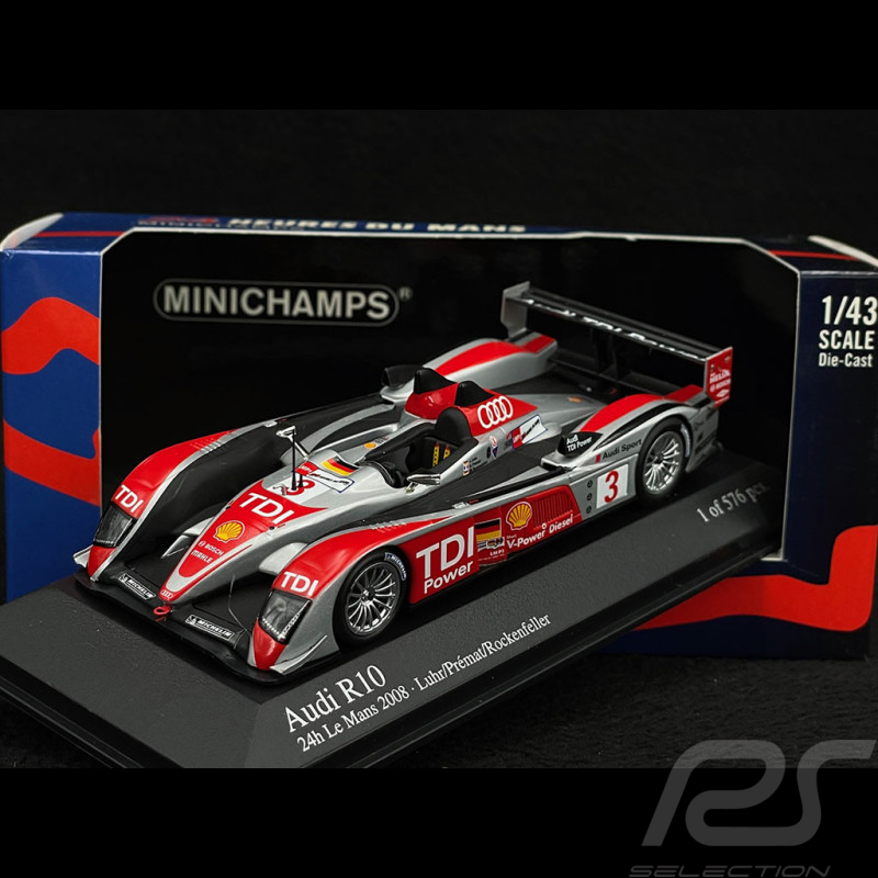 Audi R10 TDI 4ème 24h Le Mans 2008 N°3 1/43 Minichamps 400089803