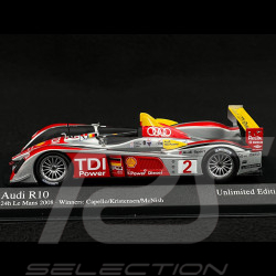 Audi R10 TDI Vainqueur 24h Le Mans 2008 N°2 1/43 Minichamps 400089802