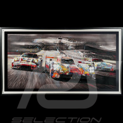 Cadre Porsche 919 Hybrid 911 RSR Le Mans 24h Illustration originale 80 x 140 cm - 4728