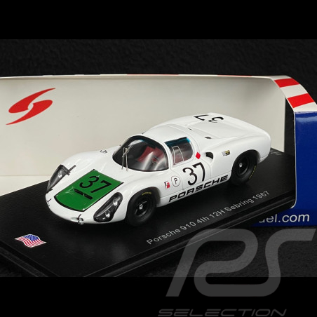 Porsche 910 n° 37 4ème 12h Sebring 1967 Herrmann Siffert 1/43 Spark US271
