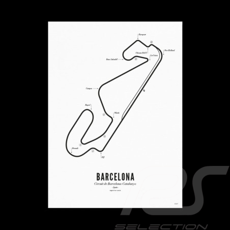 Poster Rennstrecke Barcelona A4 21 x 29,7 cm GP Spanien F1