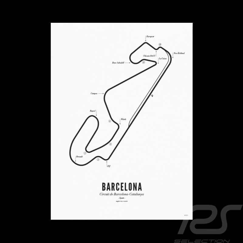 Poster Rennstrecke Barcelona B2 50 x 70 cm GP Spanien F1