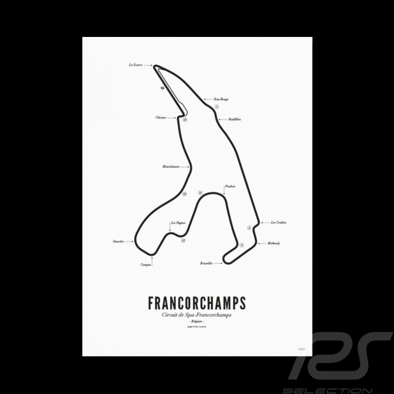 Poster Rennstrecke Barcelona A3 29,7 x 42 cm 24h Spa GP Belgien F1