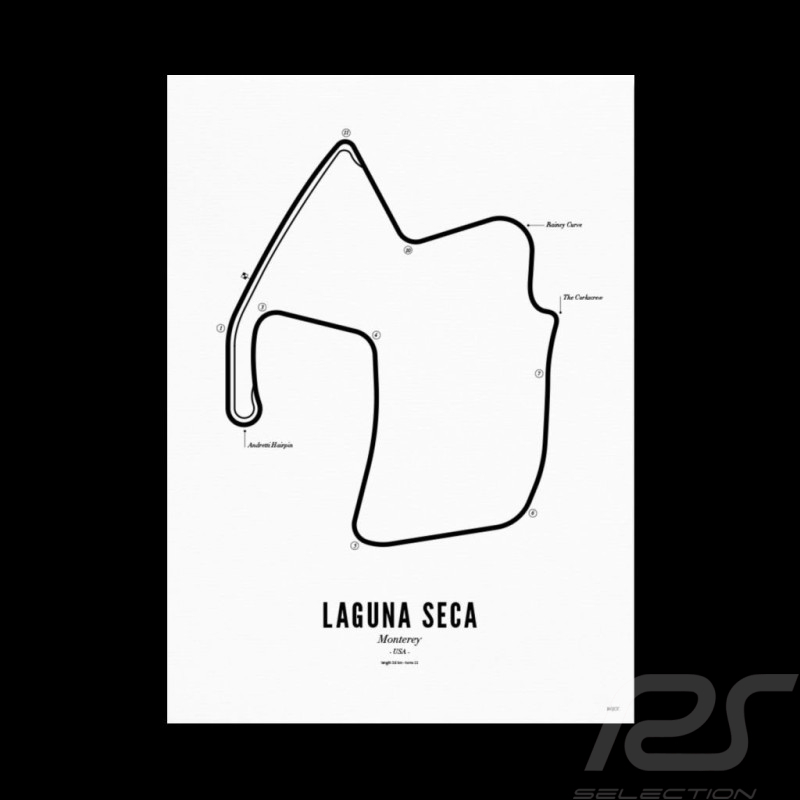 Affiche Circuit Laguna Seca A4 21 x 29,7 cm GP Allemagne F1 Poster