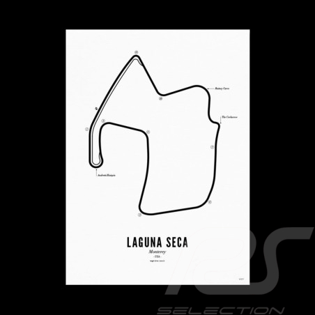 Poster Rennstrecke Laguna Seca A3 29,7 x 42 cm