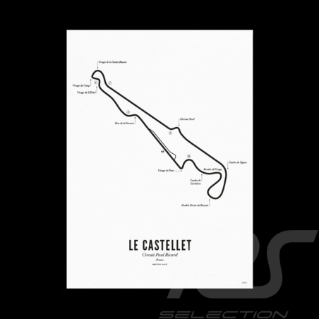 Poster Castellet Paul Ricard Circuit A4 21 x 29,7 cm GP France F1