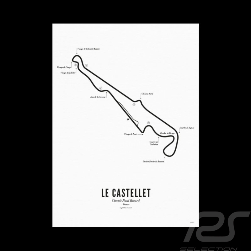 Poster Rennstrecke Castellet Paul Ricard B2 50 x 70 cm GP Frankreich F1
