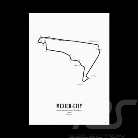 Poster Rennstrecke Mexico A4 21 x 29,7 cm GP Mexiko F1