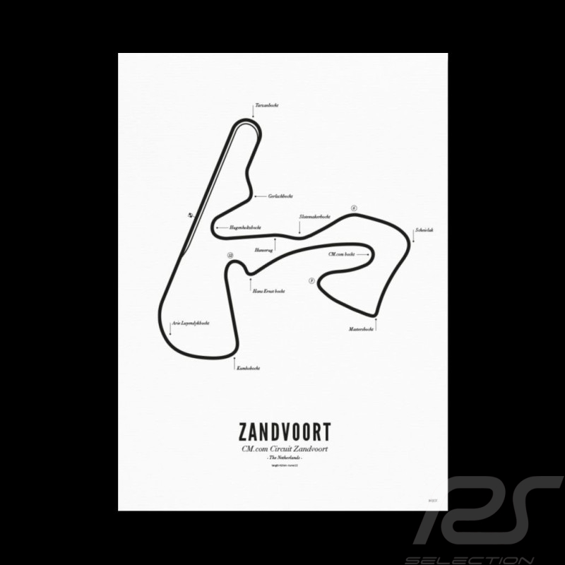 Affiche Circuit Zandvoort A3 29,7 x 42 cm GP Pays-Bas F1 Poster