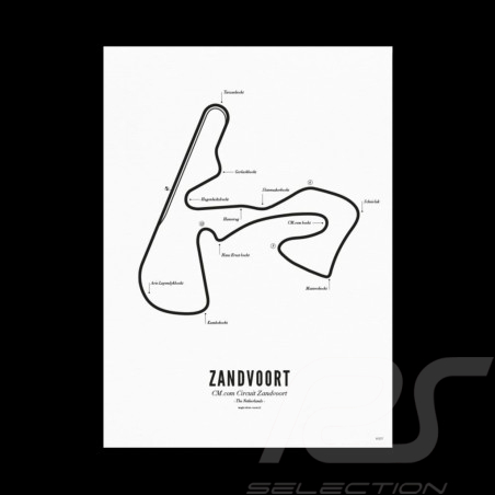 Affiche Circuit Zandvoort A4 21 x 29,7 cm GP Pays-Bas F1 Poster