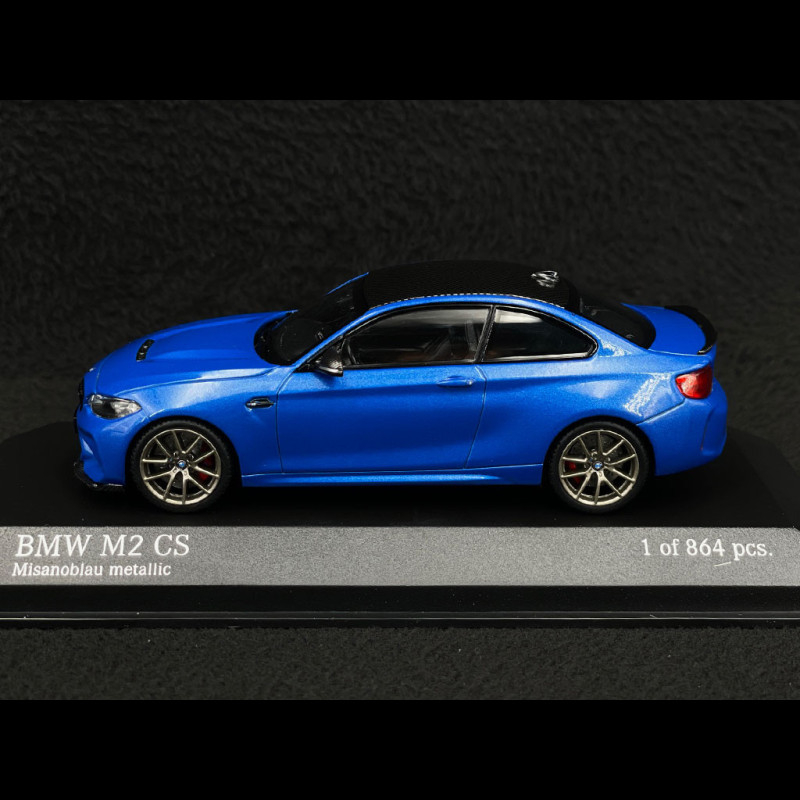 BMW M2 CS 2020 Type F87 Blue metallic / Gold rims 1/43 Minichamps 410021025