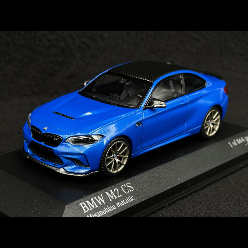 2020 BMW M2 CS Blue Metallic with Carbon Top 1/18 Diecast Model Car by  Minichamps