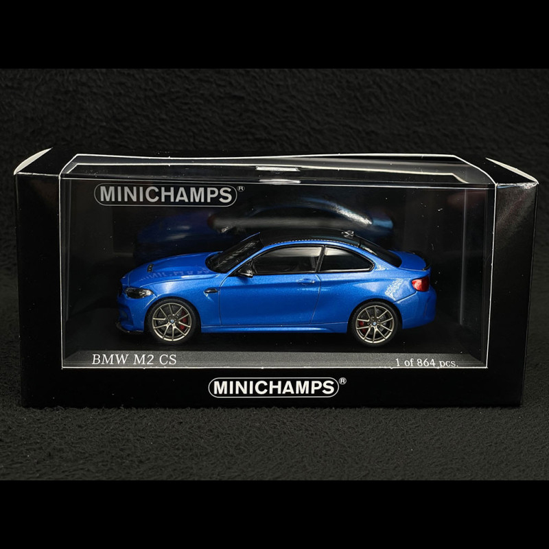 BMW M2 CS 2020 Type F87 Blue metallic / Gold rims 1/43 Minichamps 410021025