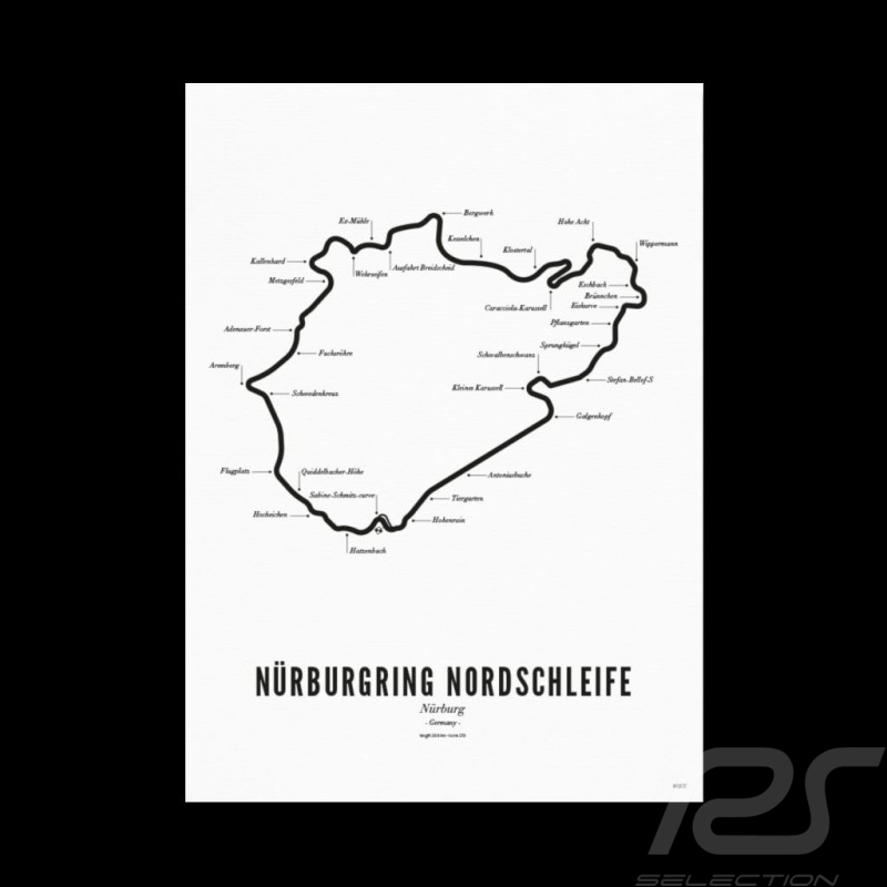 Poster Rennstrecke Nürburgring Nordschleife A4 21 x 29,7 cm 24h Nürburgring Poster Rennstrecke Nürburgring Nordschleife A4 21 x 29,7 cm 24h Nürburgring