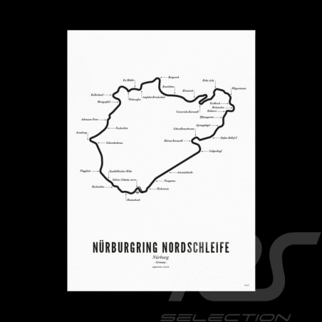 Affiche Circuit Nürburgring Nordschleife A3 29,7 x 42 cm 24h Nürburgring Poster