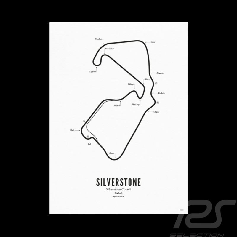 Affiche Circuit Silverstone A3 29,7 x 42 cm GP Grande-Bretagne F1 Poster