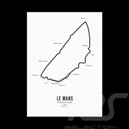 Poster Rennstrecke Le Mans A4 21 x 29,7 cm 24h Le Mans
