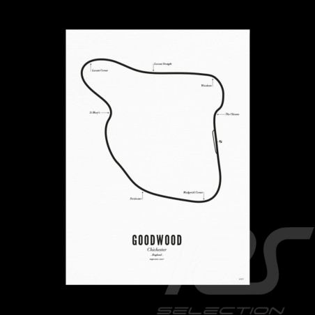 Poster Rennstrecke Goodwood A4 21 x 29,7 cm Goodwood Festival of Speed