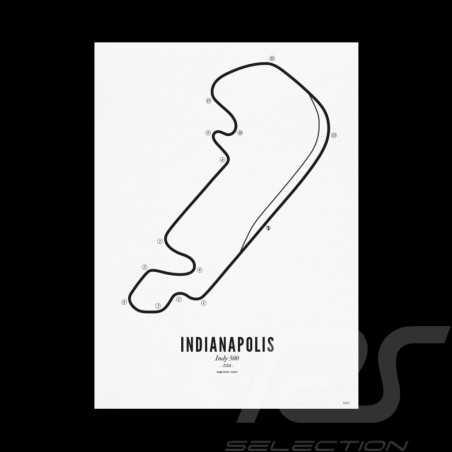 Affiche Circuit Indianapolis A4 21 x 29,7 cm 500 Miles d'Indianapolis Poster