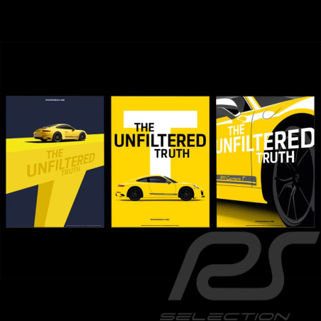 Set of 3 Posters Porsche 911 Carrera T Racing Yellow The Unfiltered Truth