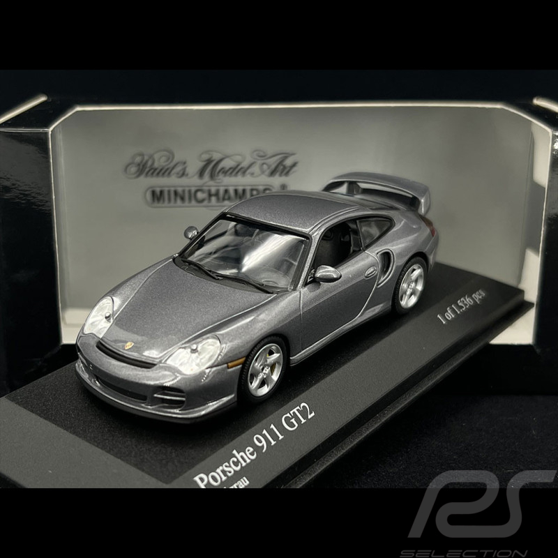 Porsche 911 GT2 Type 996 2001 Seal grey metallic 1/43 Minichamps 430060122