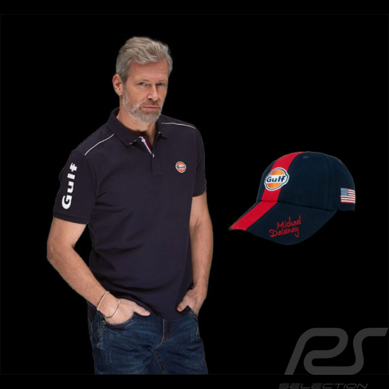 Duo Polo Gulf Col à Damier + Casquette Gulf Steve McQueen Bleu Marine