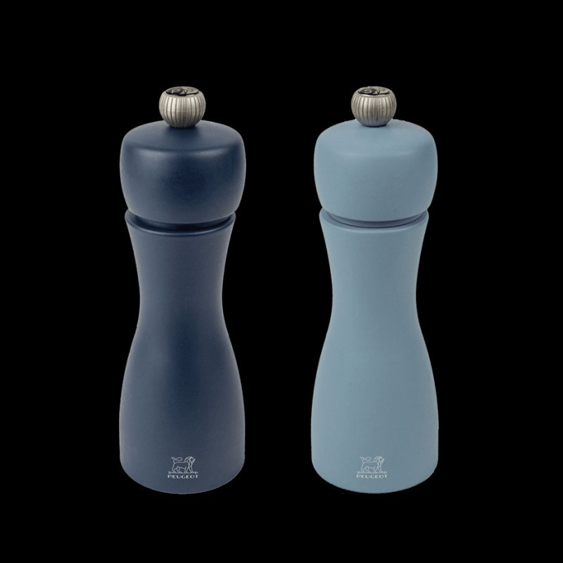 Peugeot Duo of Pepper and Salt mills Wood Tahiti Air Night Blue