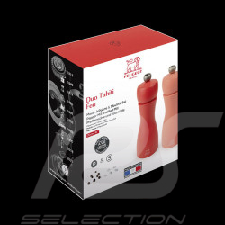 Duo of Peugeot Pepper and Salt mills Wood - Tahiti Feu Brick Red / Flame Red