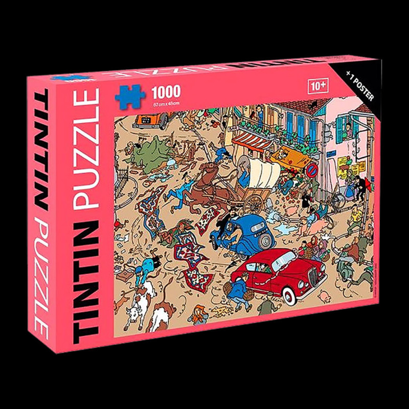 Puzzle Tintin Accident sur la place LAffaire Tournesol 1000 pièces